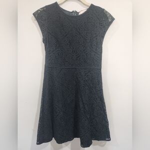 LOFT Elegant Bottle Green Lace Dress